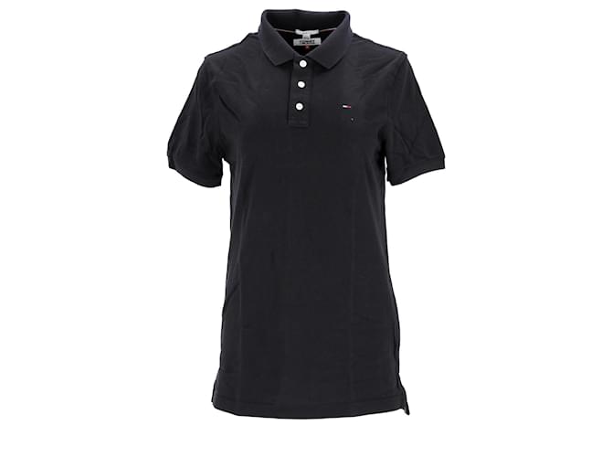Tommy Hilfiger Mens Original Pique Polo Shirt Black Cotton  ref.1166120