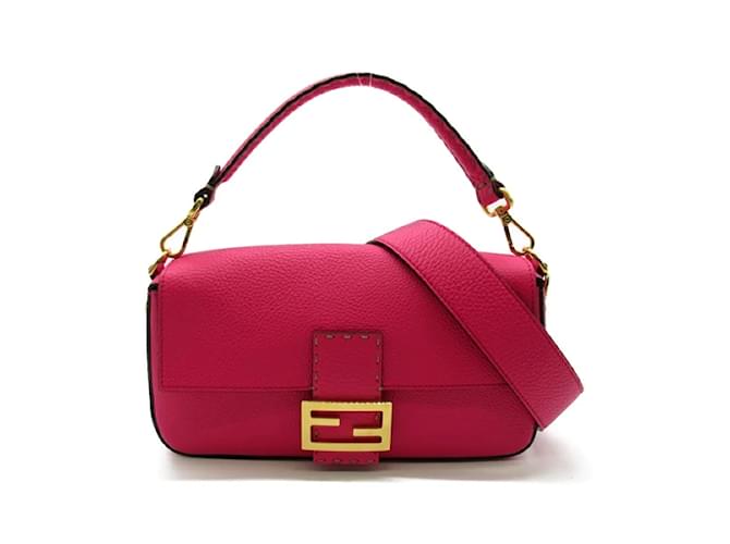 Fendi Leather Baguette 8BR600 Pink Pony-style calfskin  ref.1166177