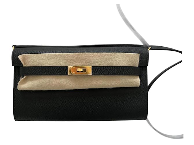 Kelly Hermès Purses, wallets, cases Black Leather  ref.1166339
