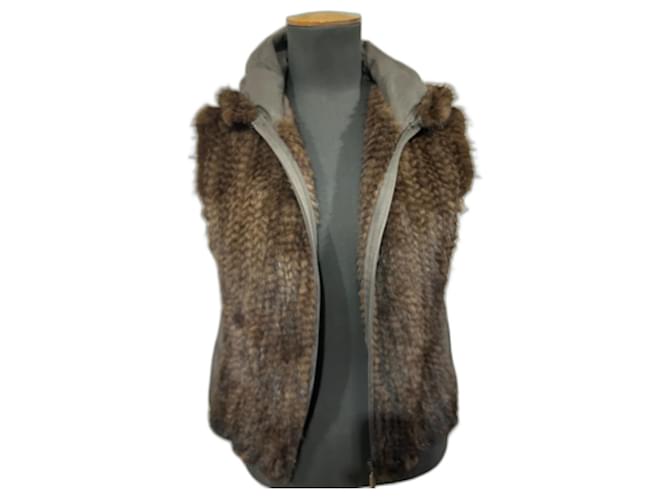Max & Moi Knitwear Brown Polyester Fur  ref.1166449