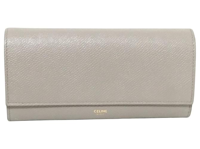 Céline Large Flap Wallet Grey Leather  ref.1166561