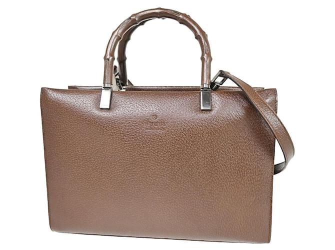 Gucci Bamboo Brown Leather  ref.1166666