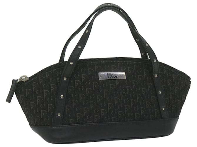 Christian Dior Trotter Canvas Hand Bag Black Auth hk965  ref.1166722