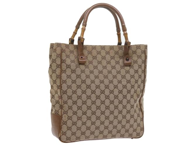 GUCCI GG Canvas Bamboo Tote Bag Bege 112530 auth 60520  ref.1166723