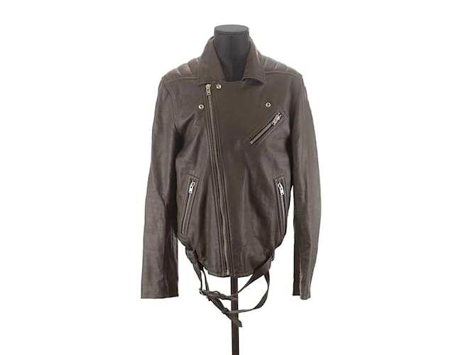 Iro Leather coat Grey  ref.1166824