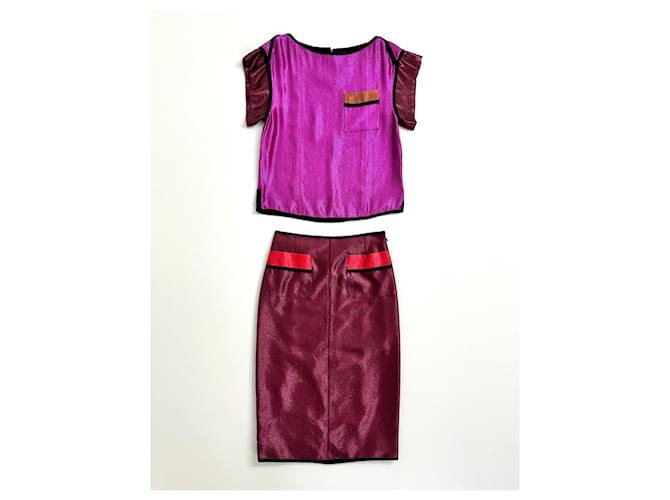 Louis Vuitton Iconic Spring 2011 Pink Dark red Purple Silk Polyester Acetate  ref.1166976