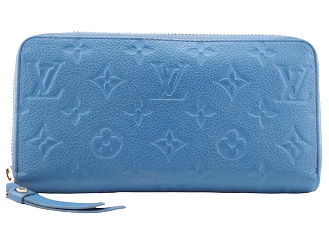 Carteira Louis Vuitton Zippy Azul Couro  ref.1167068