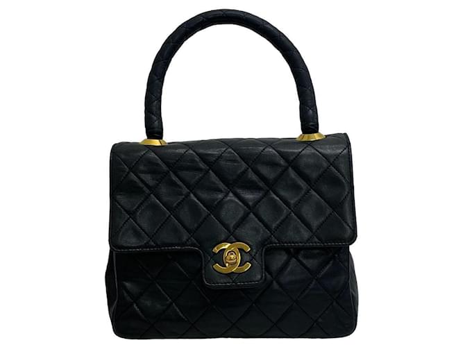 Manico Chanel Coco Nero Pelle  ref.1167149