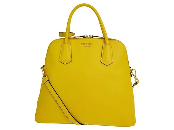 Prada Saffiano Yellow Leather  ref.1167160