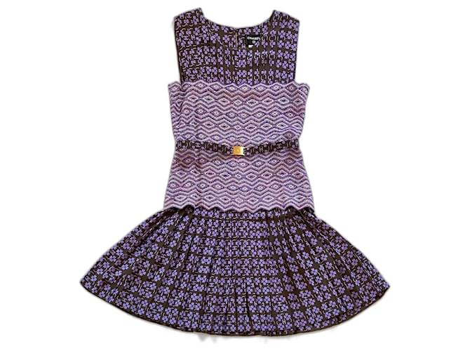 Chanel Dresses Purple Silk  ref.1167191