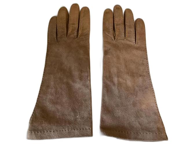 Autre Marque Gloves Taupe Nubuck  ref.1167225