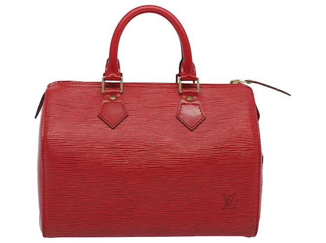 Louis Vuitton Speedy 30 Vermelho Couro  ref.1167338