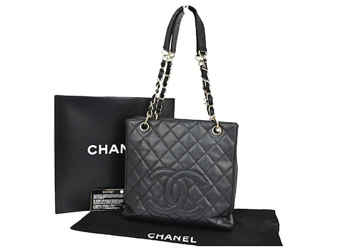Timeless Chanel de compras Negro Cuero  ref.1167627