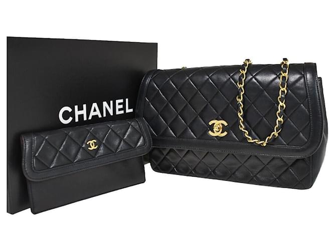 Timeless Chanel Matelassé Black Leather  ref.1167634