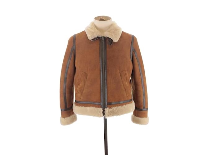 Autre Marque leather trim coat Brown  ref.1167779