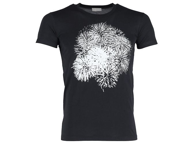Camiseta Christian Dior Firework Graphic em algodão preto