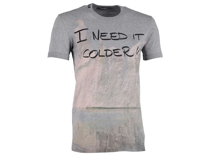Dolce & Gabbana Camiseta acondicionadora "I Need It Colder" en algodón gris