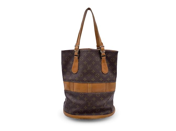 Louis Vuitton Vintage French Co. Made in USA Monogram Large Bucket Bag Brown Cloth  ref.1168035