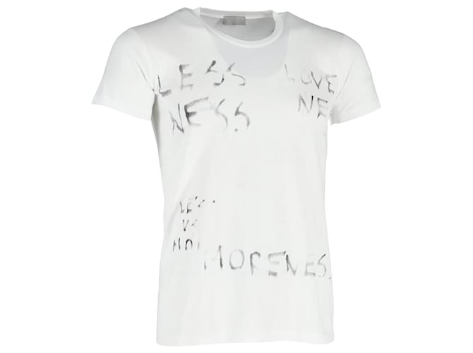 Christian Dior T-shirt à col rond Dior conditionnement en coton blanc  ref.1168053