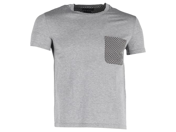 Camiseta Alexander McQueen con bolsillo y calavera en algodón gris  ref.1168064