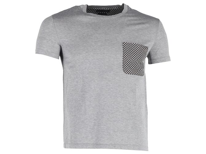 Camiseta Alexander McQueen Skull Pocket em algodão cinza Marrom