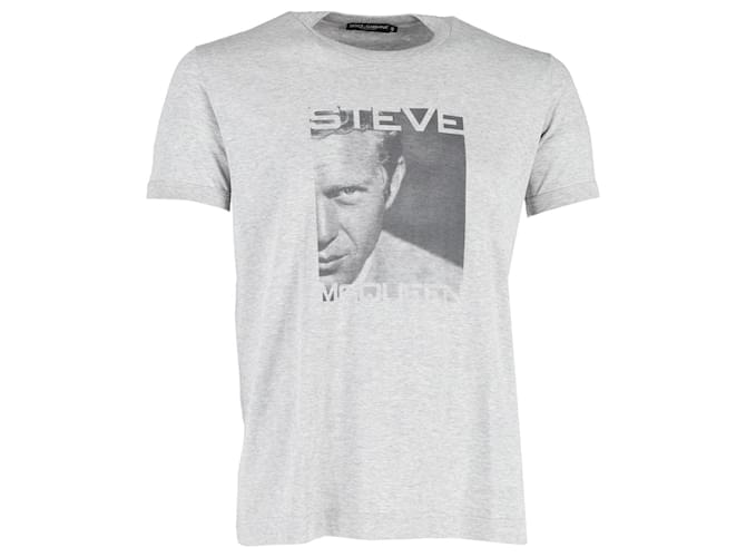 Dolce & Gabbana Steve McQueen T-Shirt in Grey Cotton  ref.1168078