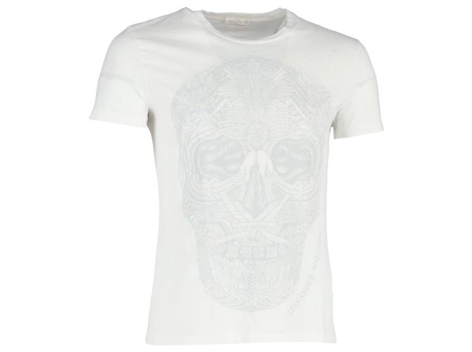 Camiseta con estampado de calavera de Alexander McQueen en algodón blanco