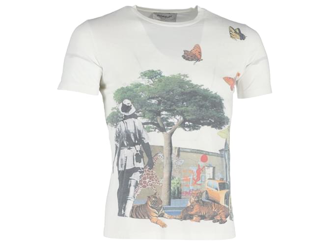 Yves Saint Laurent T-shirt Saint Laurent con stampa Nature in cotone bianco  ref.1168083