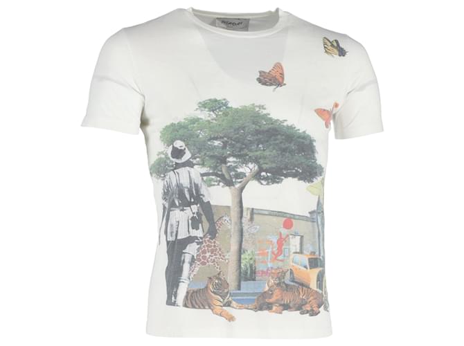 Yves Saint Laurent Camiseta Saint Laurent Nature Print em algodão branco  ref.1168083