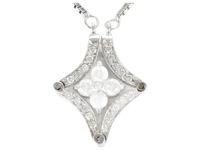 & Other Stories 18K Diamond Kite Pendant Necklace Silvery Metal  ref.1168095