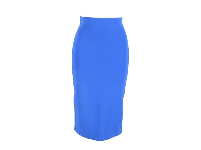 Max Mara Knee-Length Pencil Skirt in Electric Blue Silk  ref.1168122