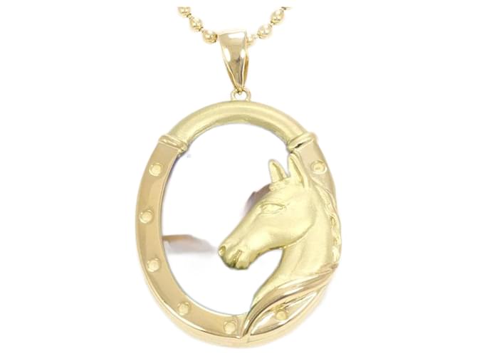 & Other Stories 18K Cameo Horse Necklace Golden Metal Gold  ref.1168127