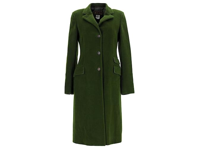 Langer Mantel mit Knöpfen von Loro Piana aus grüner Wolle  ref.1168147