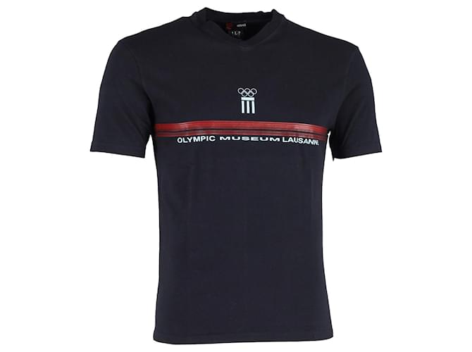 Versace Olympic Museum T-Shirt aus schwarzer Baumwolle  ref.1168154
