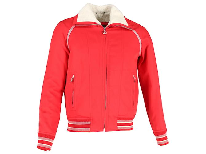 Louis Vuitton-Jacke mit Reißverschluss aus roter Baumwolle  ref.1168159
