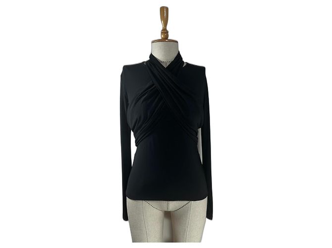 Top drapeado Resly de punto elástico Isabel Marant negro