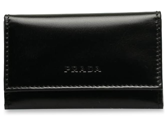 Prada Black Leather Key Case Preto Couro Bezerro-como bezerro  ref.1168234