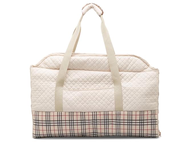 Burberry Brown House Check Baby Changing Bag Beige Cotton Cloth  ref.1168280