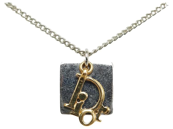 Dior Collana con ciondolo logo D'oro Metallo  ref.1168316