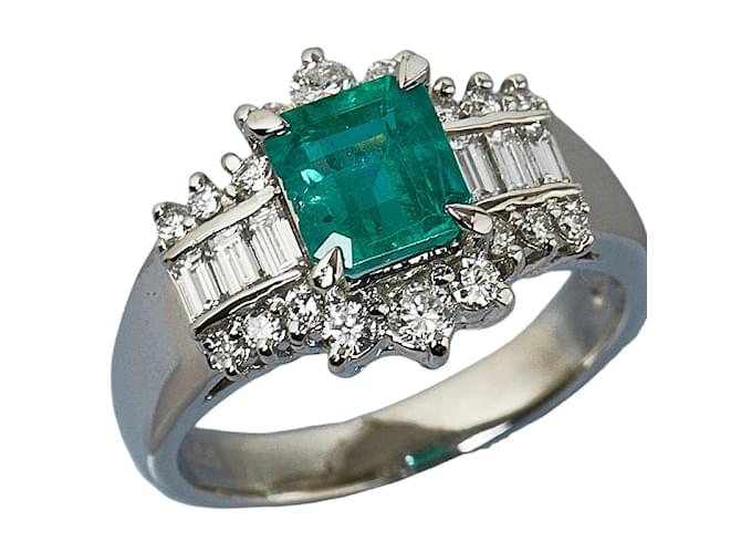 & Other Stories Platinum Diamond & Emerald Ring Silvery Metal  ref.1168346