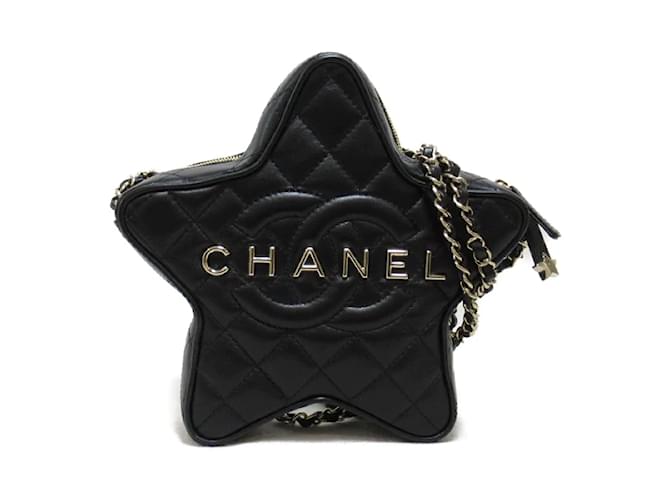 Chanel Croisière 2024 Sac à bandoulière Matelasse Star AS4579 Cuir Noir  ref.1168361