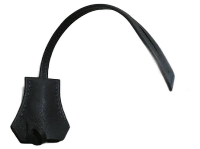 Clochette , Reißverschluss für neues Hermès-Vorhängeschloss für Hermès-Taschen-Staubbeutelbox Marineblau Leder  ref.1168436