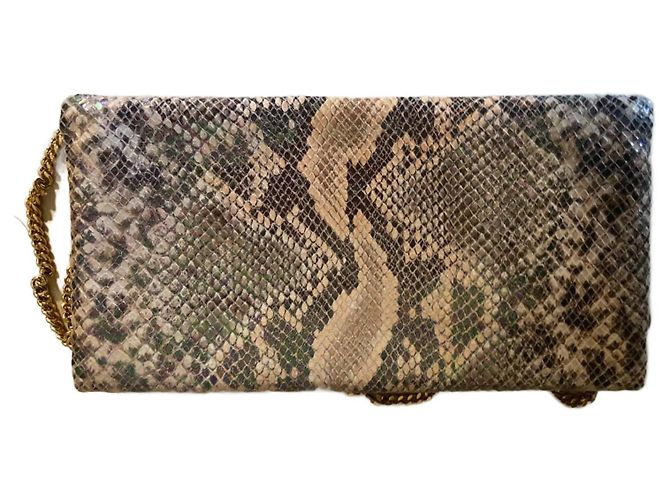 Stella Mc Cartney Clutch Stella McCartney Dourada Padrão Python Dourado