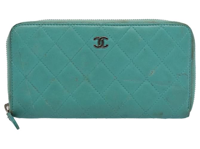 Chanel Matelassé Turquoise Leather  ref.1168499