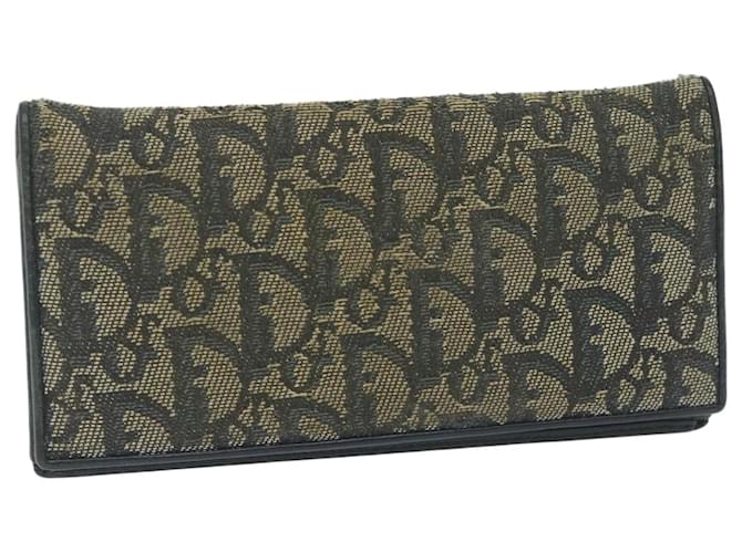 Christian Dior Trotter Canvas Long Wallet Navy Auth ac2496 Navy blue  ref.1168732