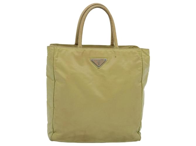PRADA Hand Bag Nylon Beige Auth 60951  ref.1168773
