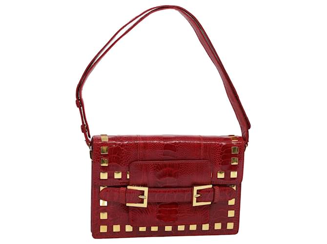 FENDI Shoulder Bag Leather Red Auth hk920  ref.1168783
