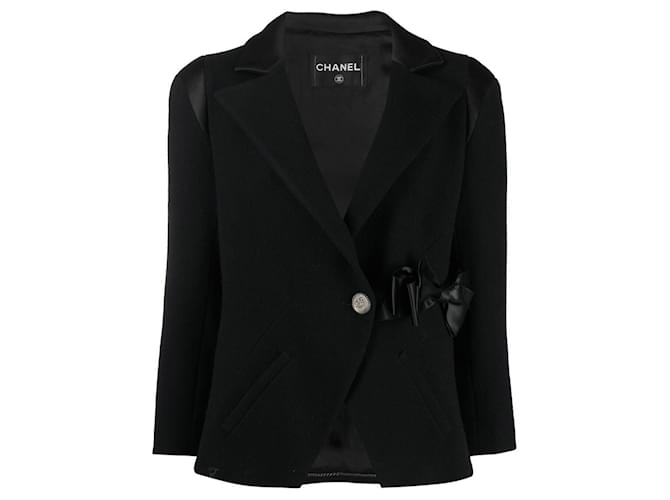 Chanel Paris / Veste en tweed noire London Runway  ref.1169001