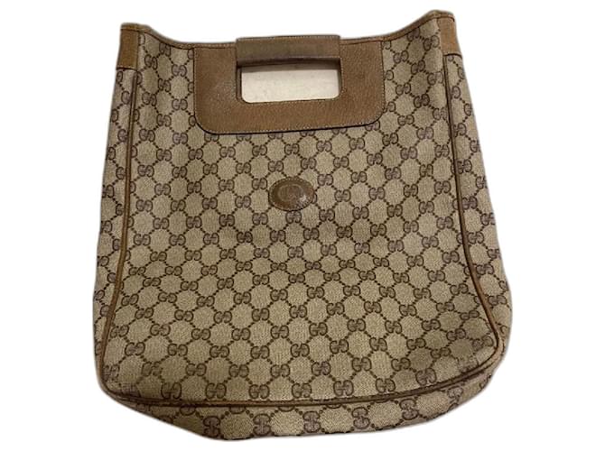 Vintage Gucci Monogram Tote bag Beige Cloth  ref.1169179