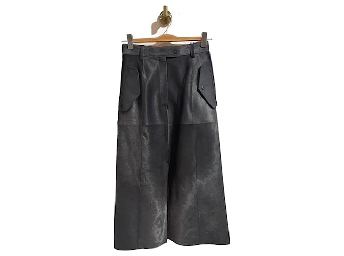 NINA RICCI  Skirts T.fr 36 Pony-style calf leather Grey Pony-style calfskin  ref.1169266